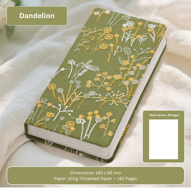 Spring Pulse A6 Floral Embroidered Handheld Notebook