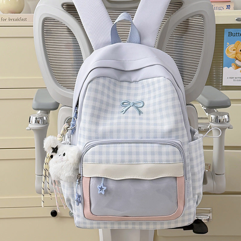 Plaid Vibe Large Capacity Ita Backpack