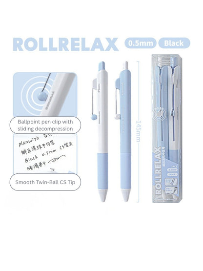 RollRelax Stress-Relieving Gel Pens, 2-Pack, 0.5mm