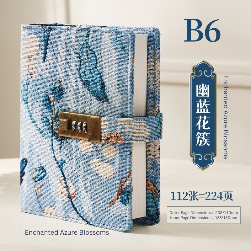 Secret Garden B6 Fabric Vintage Code Lock Journal