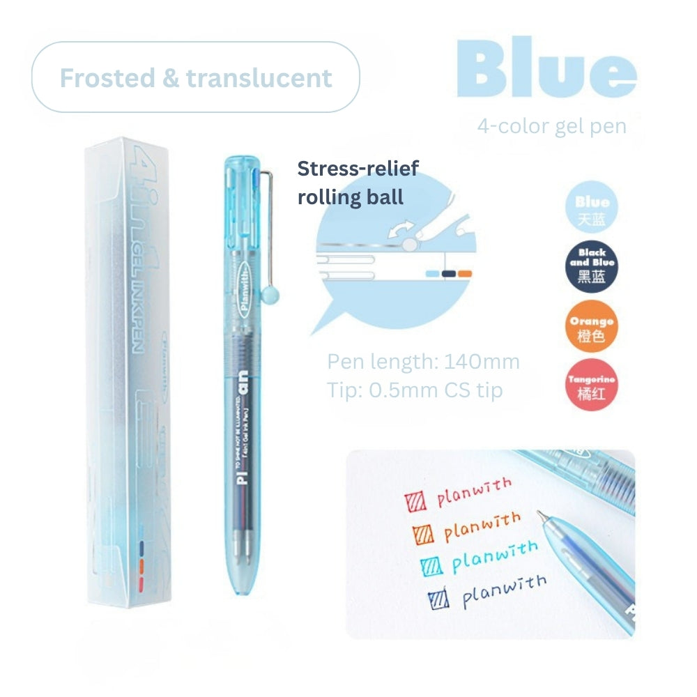 Transparent Frosted Mindflow 4-in-1 Stress-Relief Pen