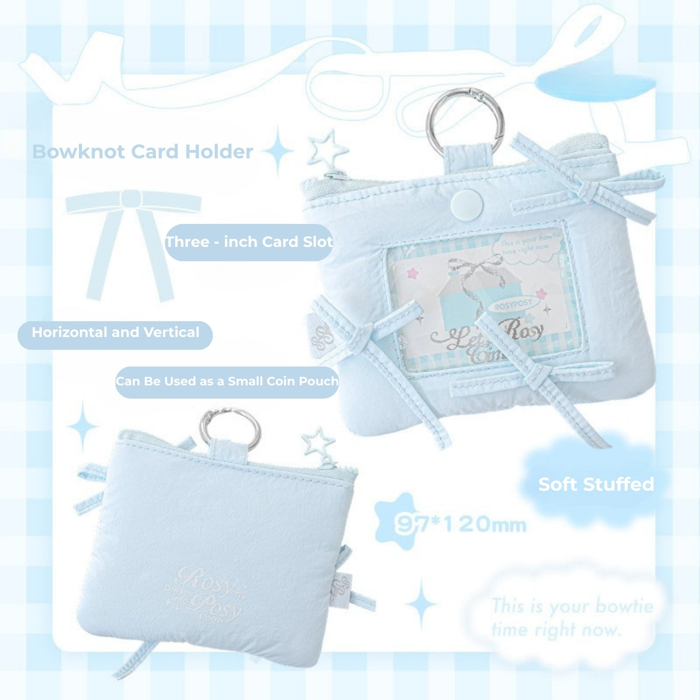 Soft Plush Bow Card Holder