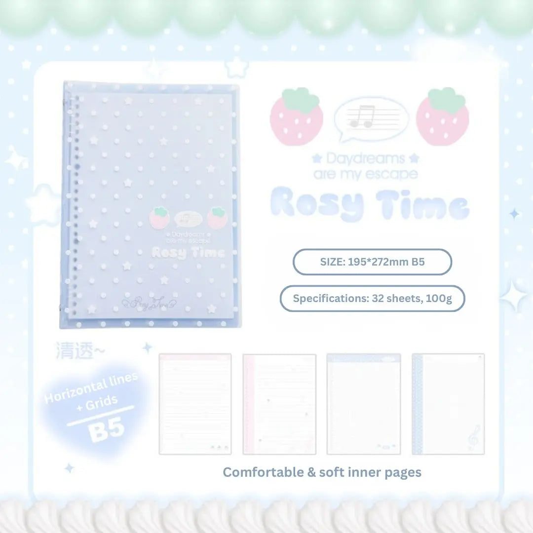 The Berry Sweet Soft-Touch Hand-friendly B5 Loose-Leaf Notebooks ChicChoi