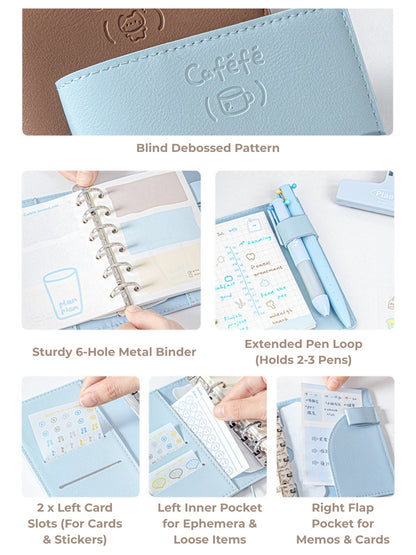 Caféfé Series A7 Soft-Touch Refillable Binder