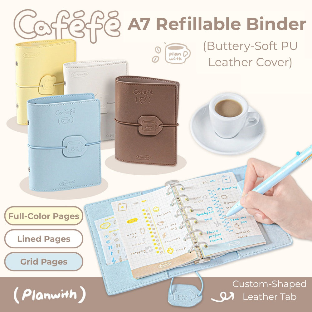 Caféfé Series A7 Soft-Touch Refillable Binder