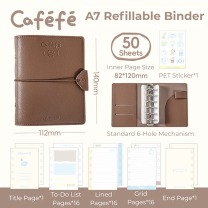 Caféfé Series A7 Soft-Touch Refillable Binder