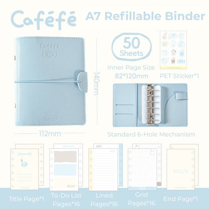 Caféfé Series A7 Soft-Touch Refillable Binder