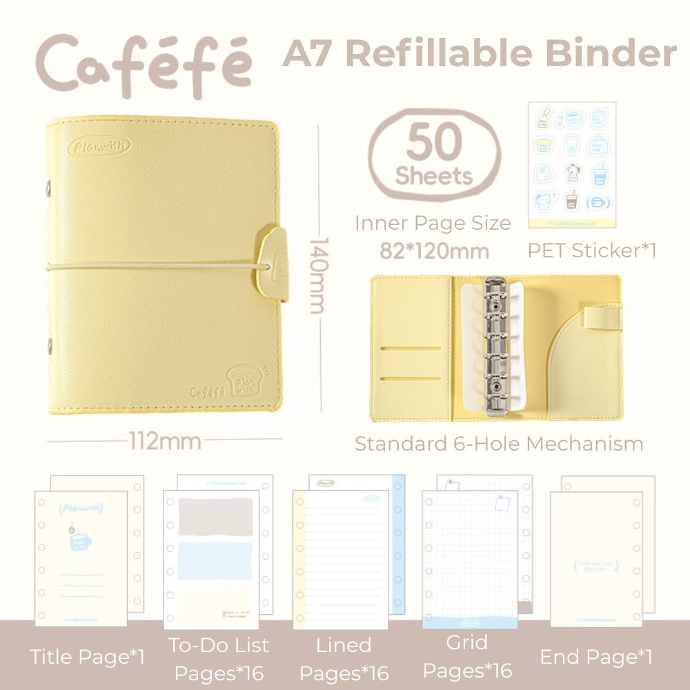 Caféfé Series A7 Soft-Touch Refillable Binder