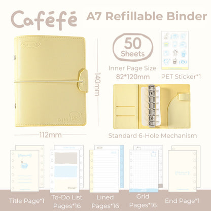 Caféfé Series A7 Soft-Touch Refillable Binder