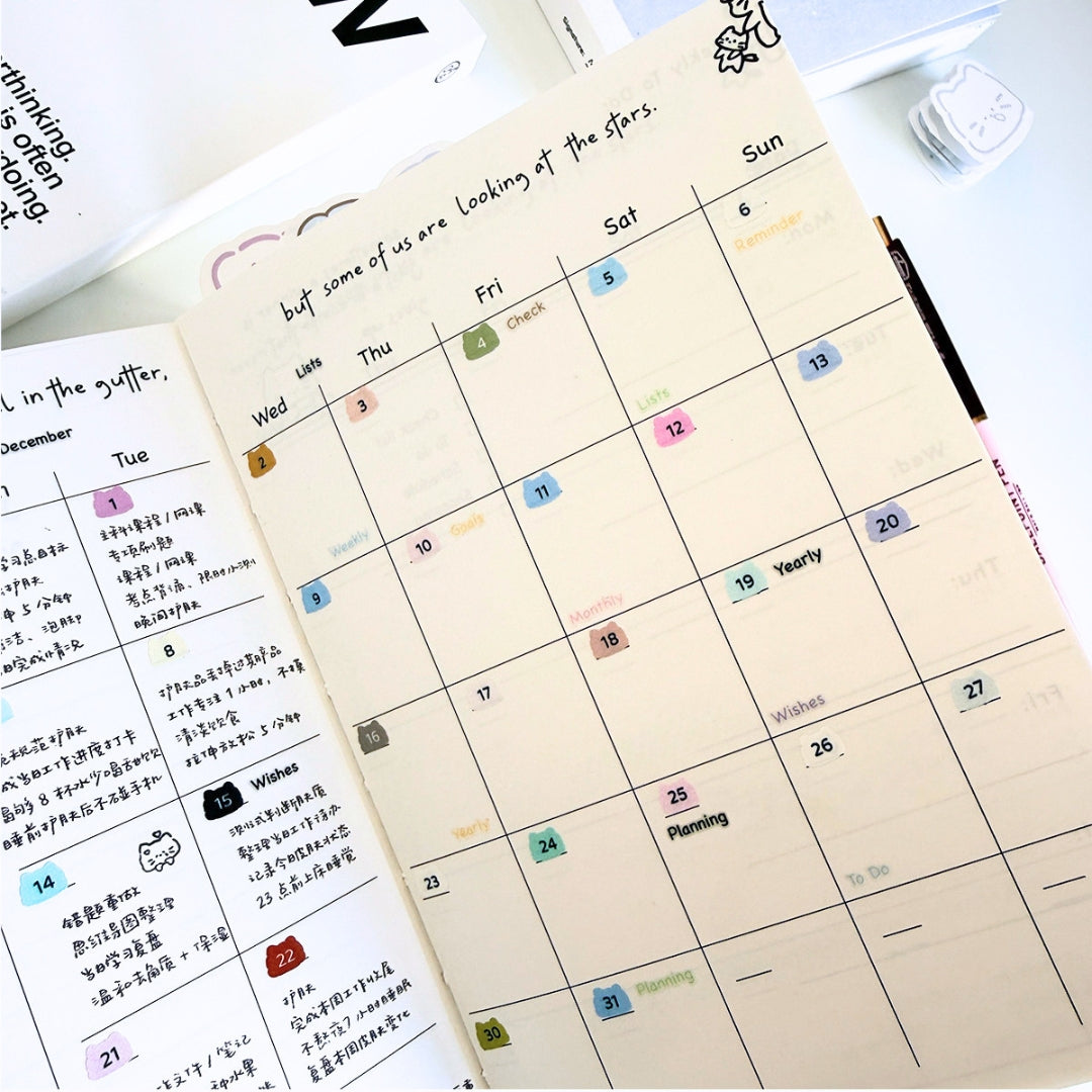 "Pat the Cat Head" Cute Kitty-Shaped Mini Highlight Stickers