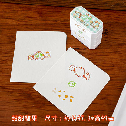 Creative Cute Multi-Layer Cartoon Stamp Set - Candy, Cookie, Cherry Cake