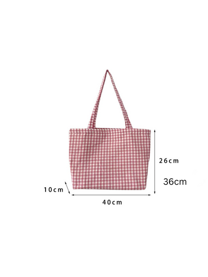 Large Capacity Classic Plaid Canvas Bag