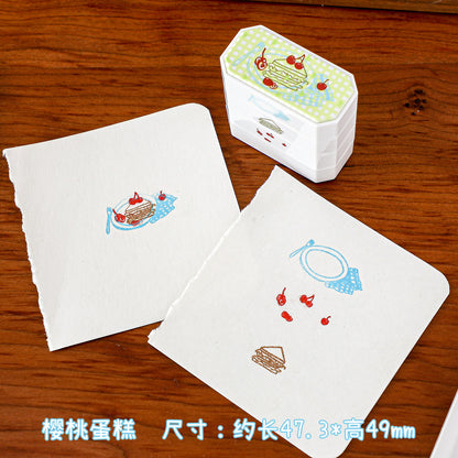 Creative Cute Multi-Layer Cartoon Stamp Set - Candy, Cookie, Cherry Cake