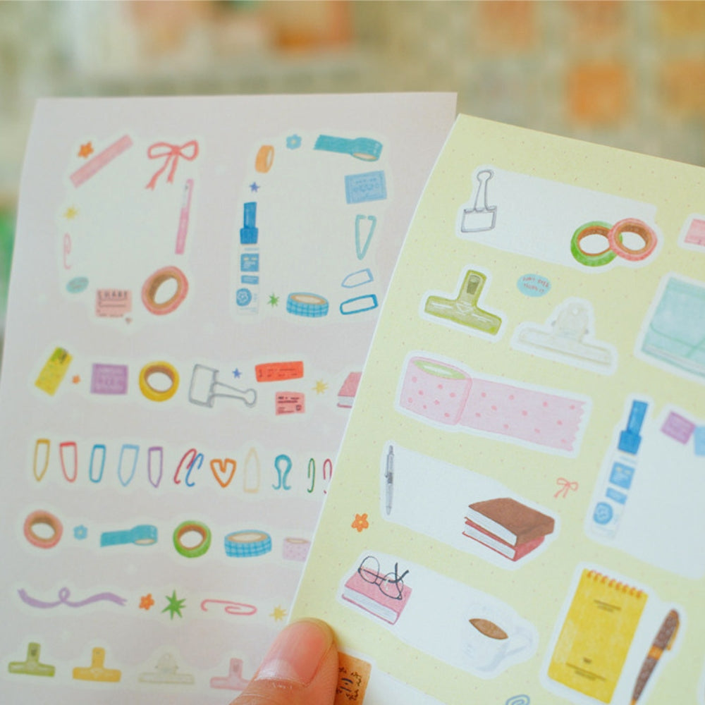 Aesthetic Stationery Illustration Die-Cut Stickers