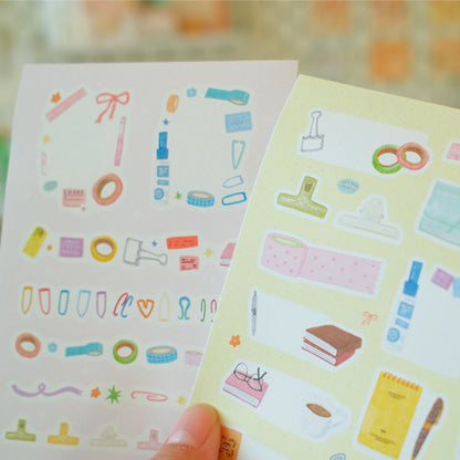 Aesthetic Stationery Illustration Die-Cut Stickers