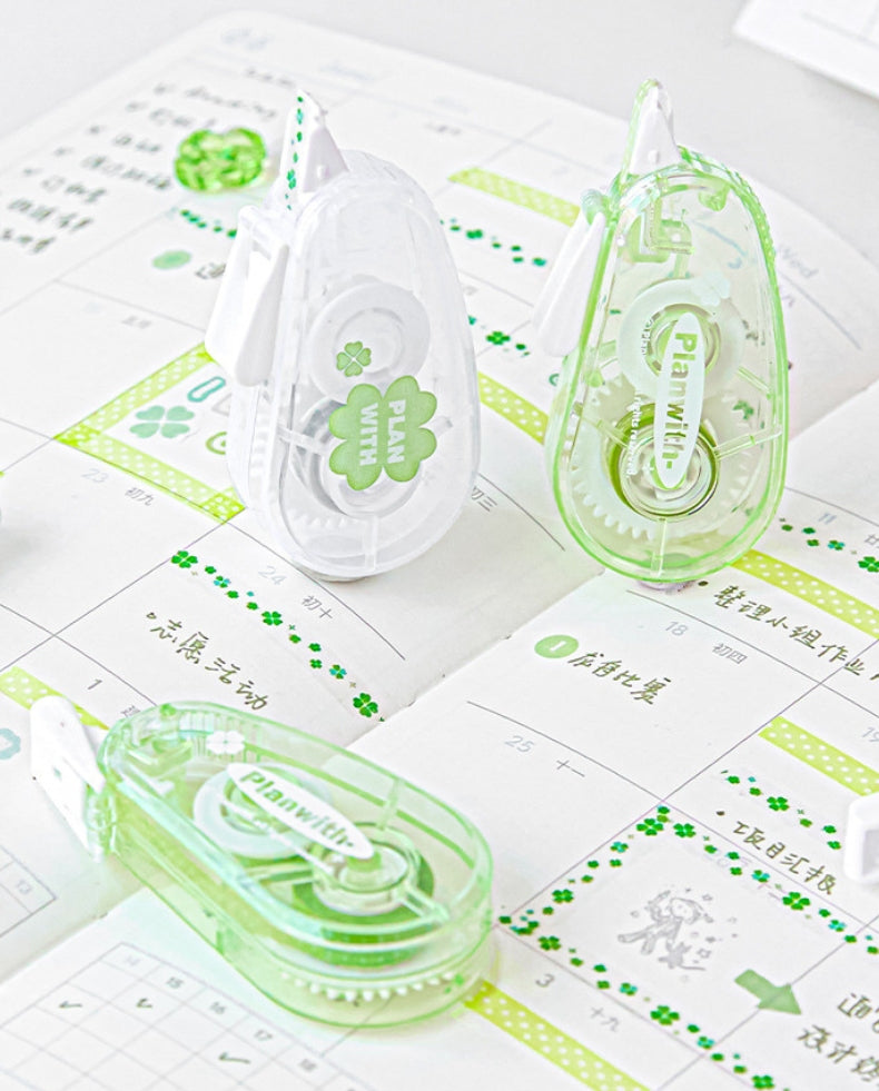 Lucky Clover PET Decorative Tape for Journaling & Note-Taking