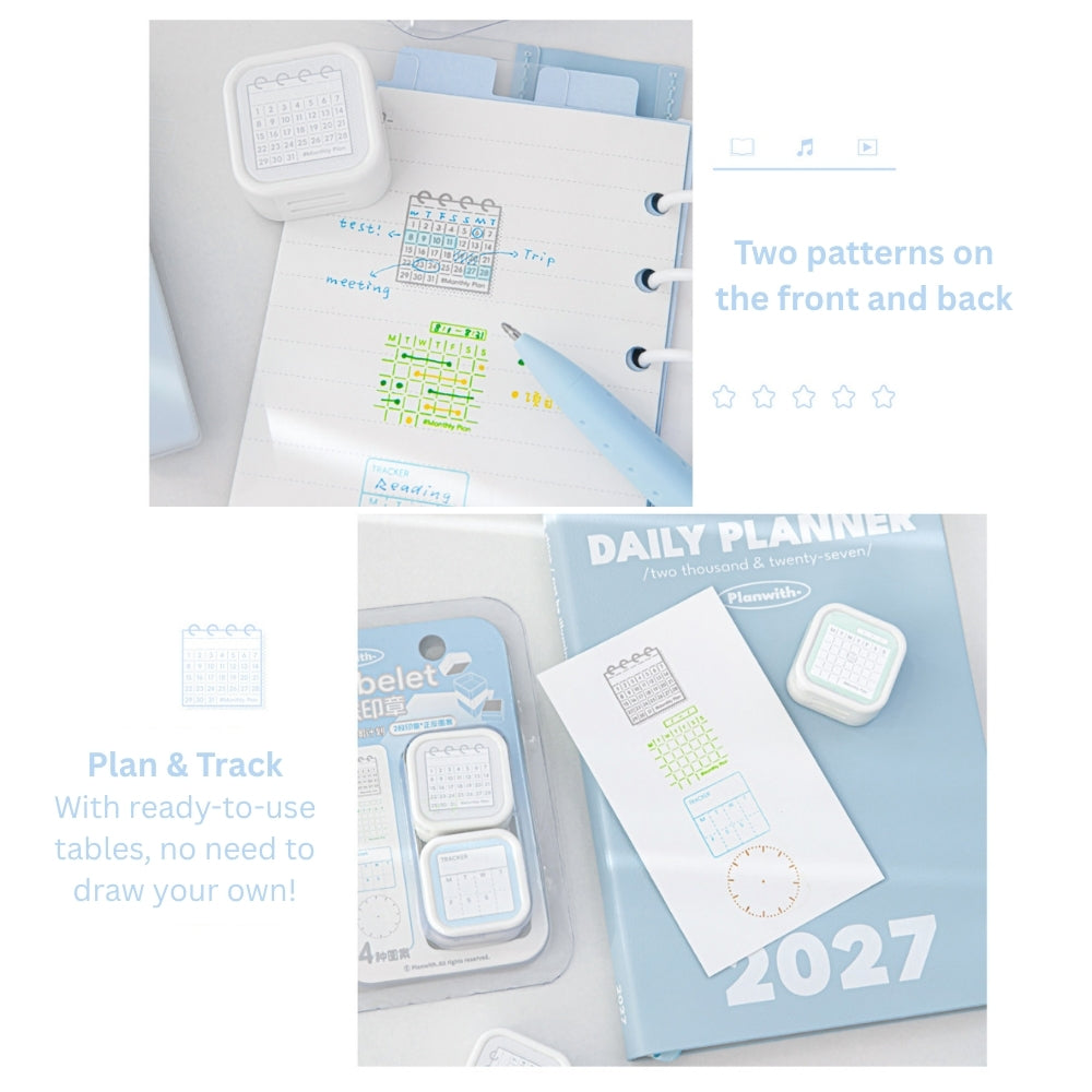 Cubelet Versatile Dual-Sided 4-in-1 Pre-Inked Stamp