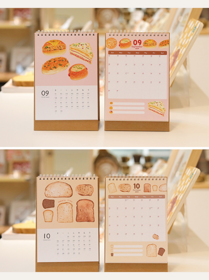 Original 2025 Bear Bread Hand-painted Illustration Calendar