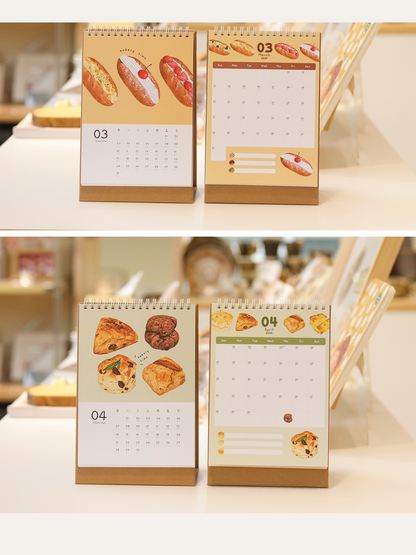 Original 2025 Bear Bread Hand-painted Illustration Calendar