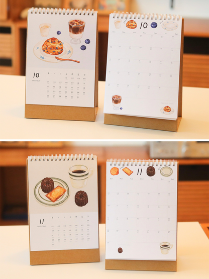 Original 2025 Coffee Bread Hand-painted Illustration Calendar