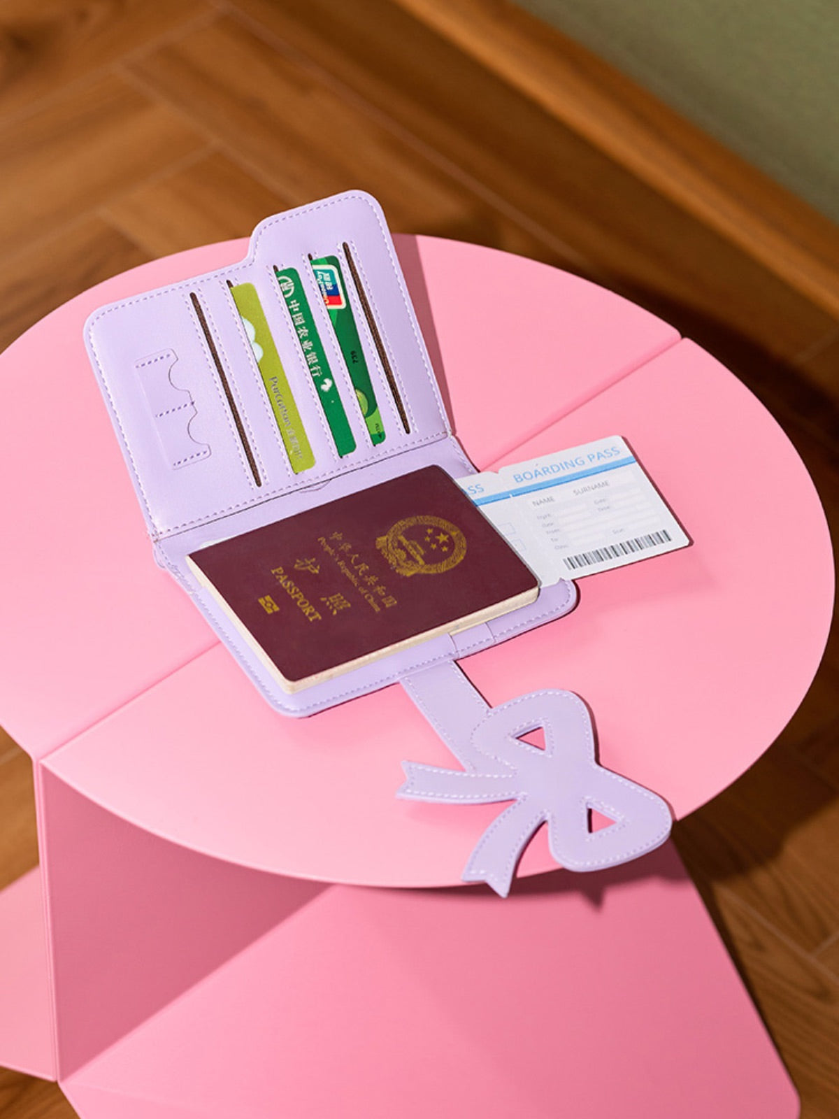 Cute Bow Magnetic Travel Passport Holder