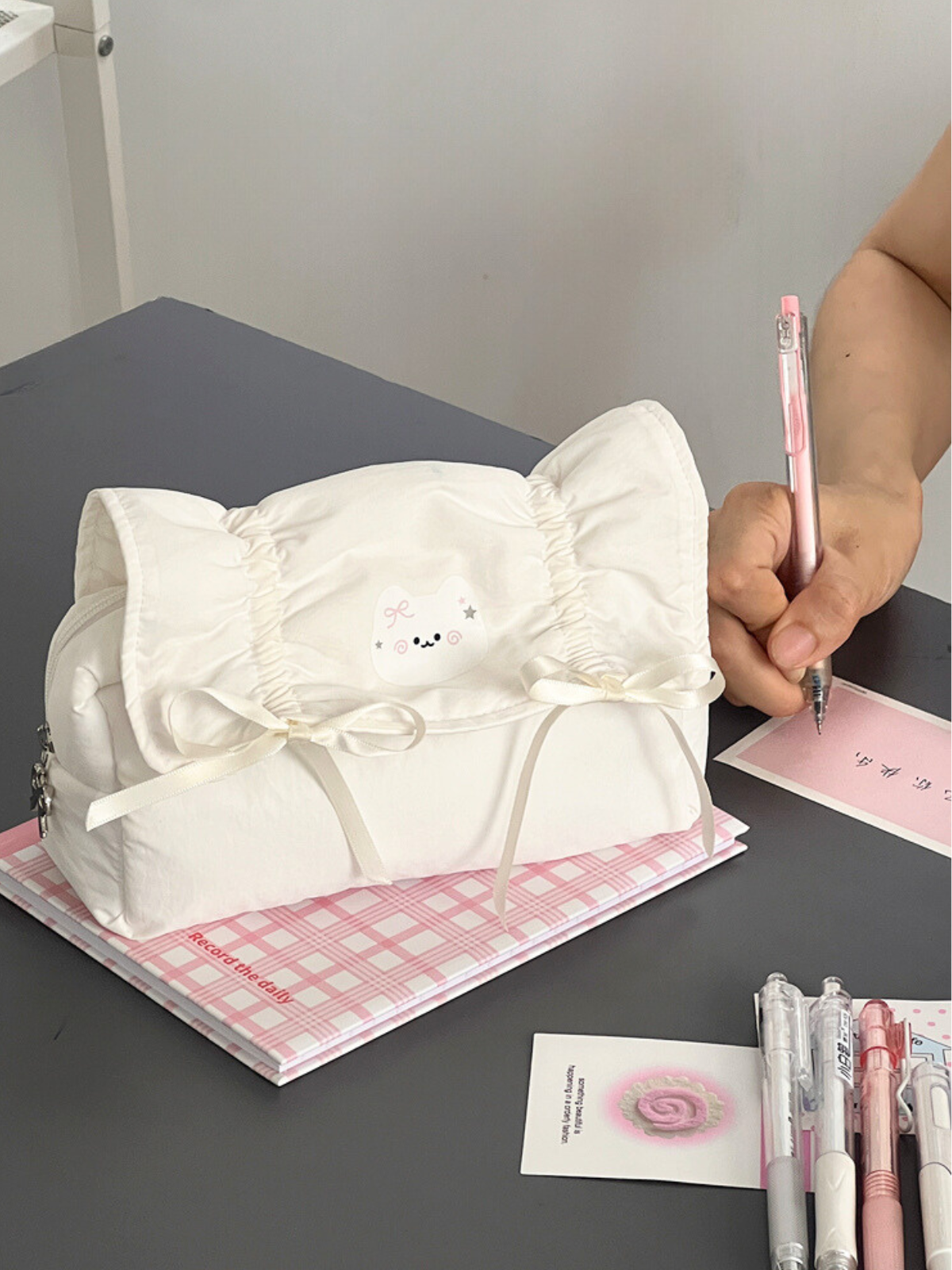 Cute Cat Bow Pencil Pouch