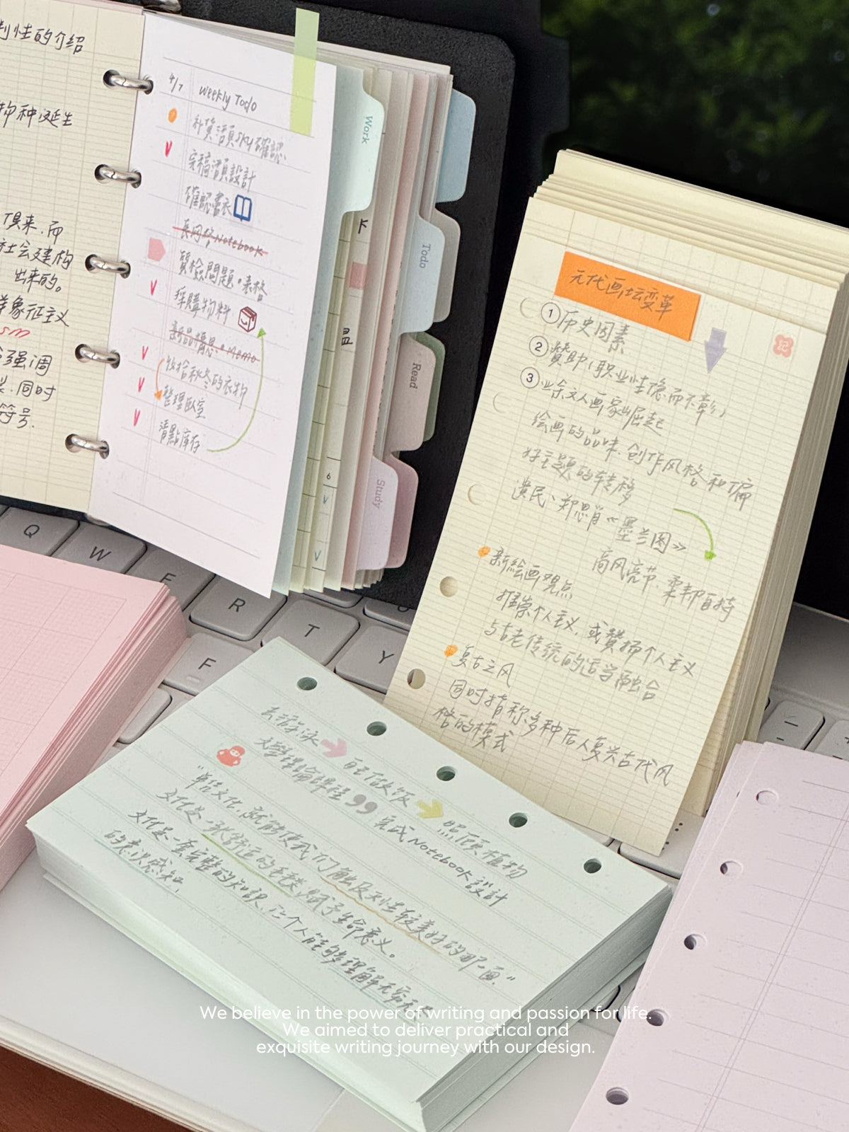 Five-Color Writing Set – Loose Leaf Paper Refills for M5 / A7