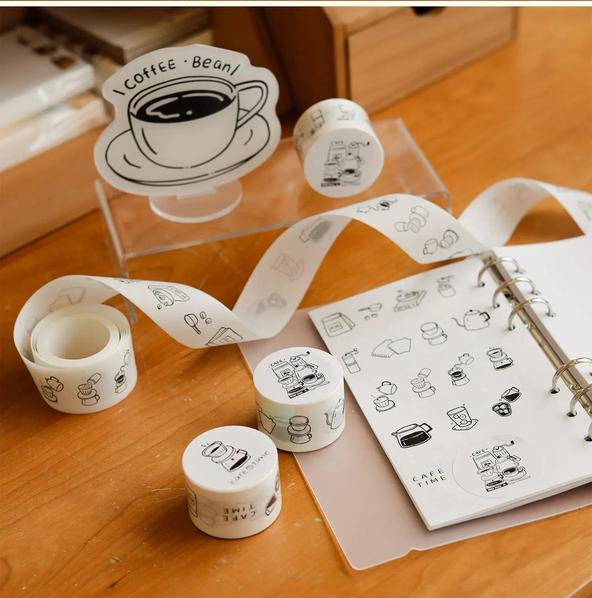 Original & White Hand Drawn Coffee Washi Tape SOLD OUT