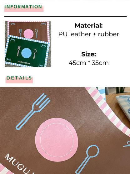 Splashy Chic PU Leather Placemat Set