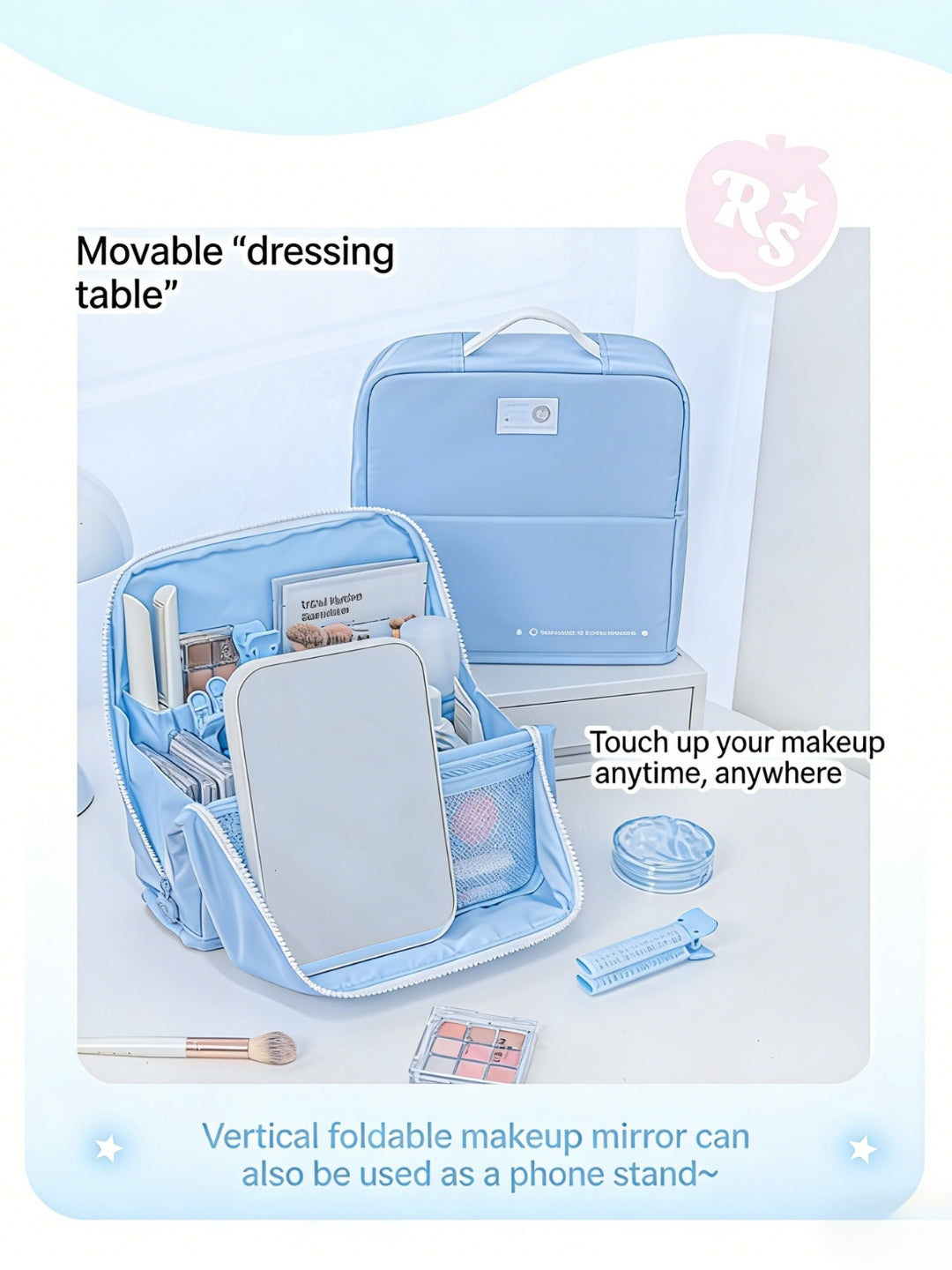 The Vanity Vault Magnetic Stand-Up Makeup Storage Bag