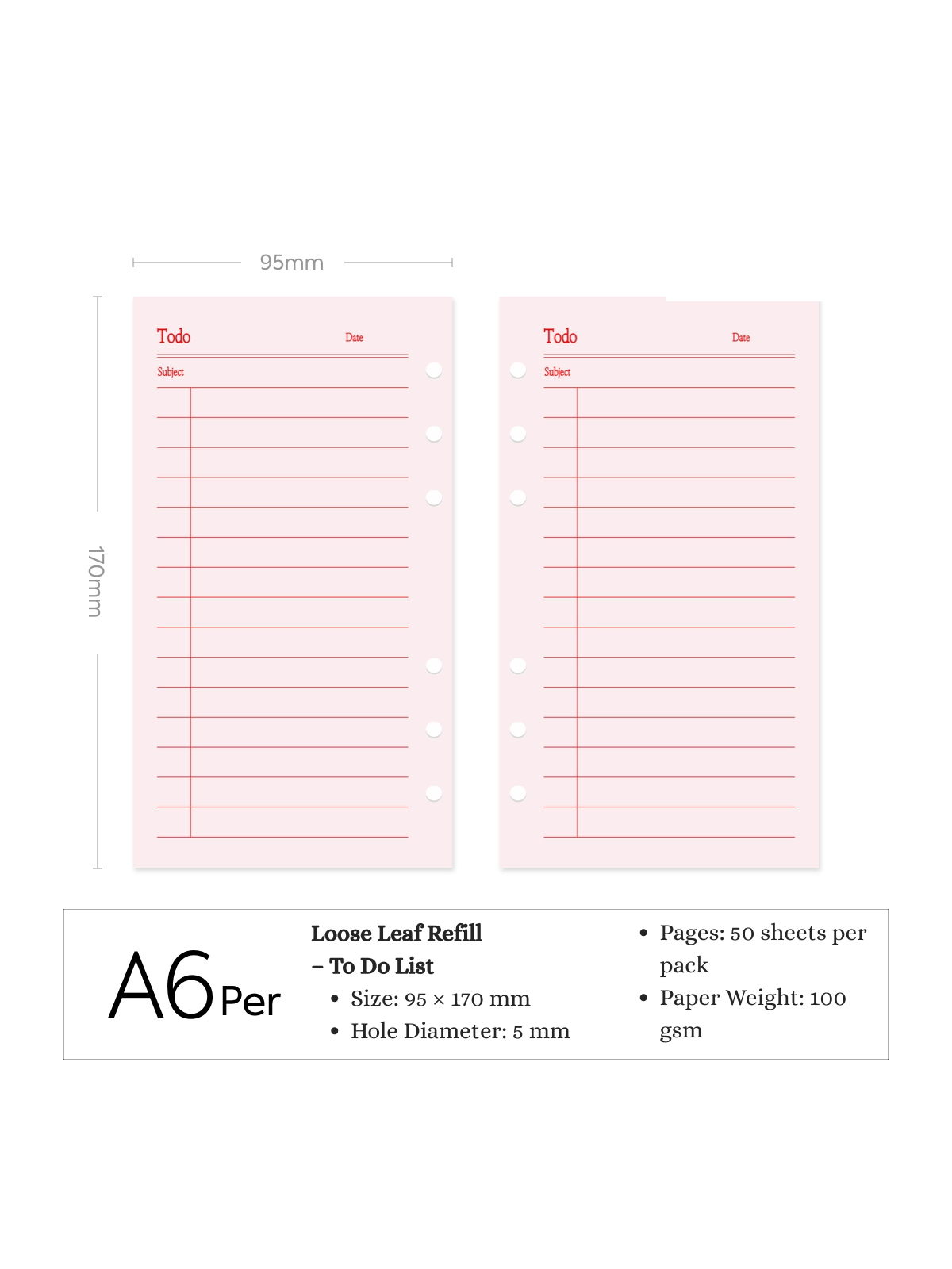 Refill Paper Inserts – A7 / M5 / A6 Sizes | Daily, Weekly, Monthly Planners & More