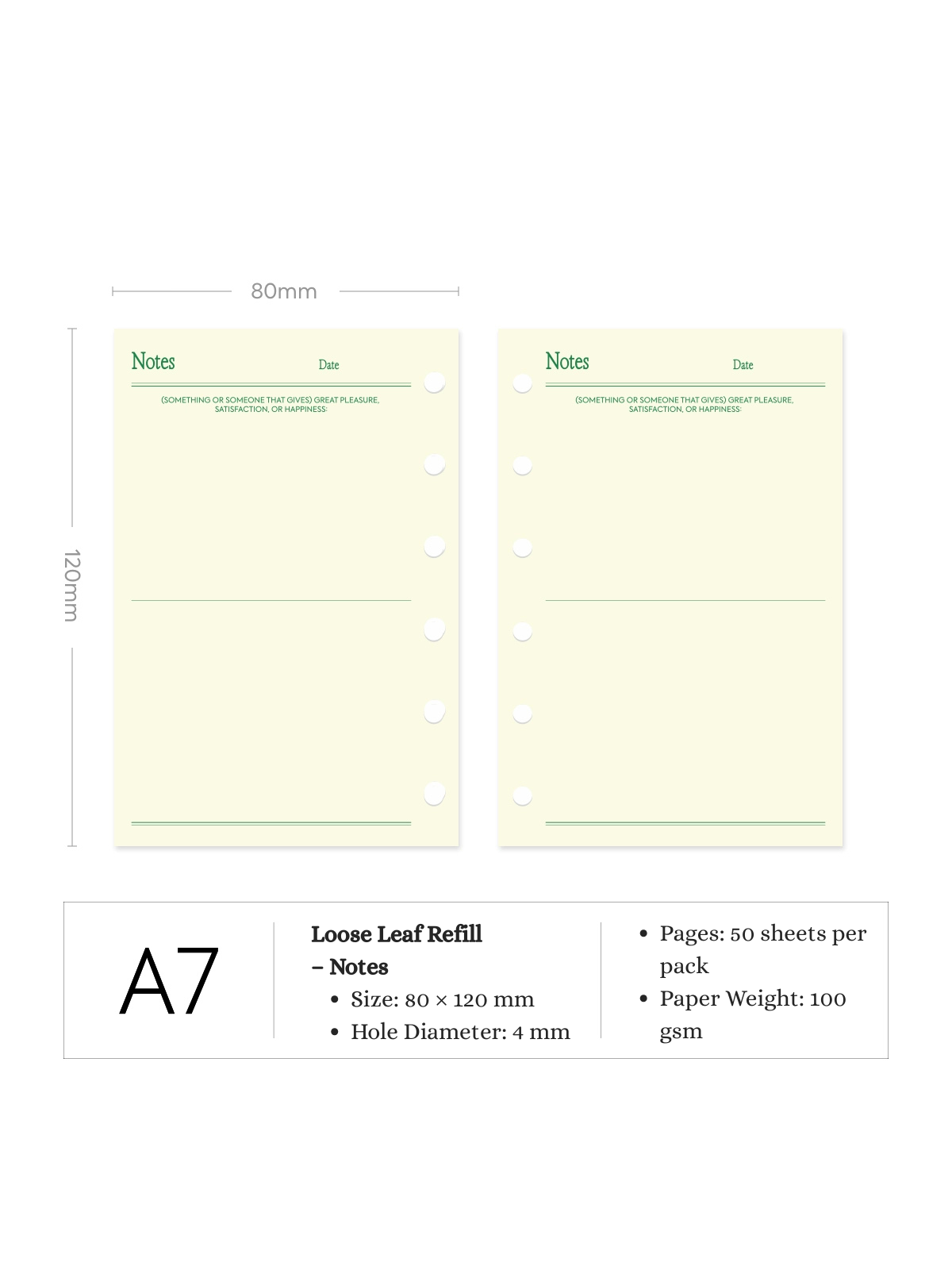 Refill Paper Inserts – A7 / M5 / A6 Sizes | Daily, Weekly, Monthly Planners & More