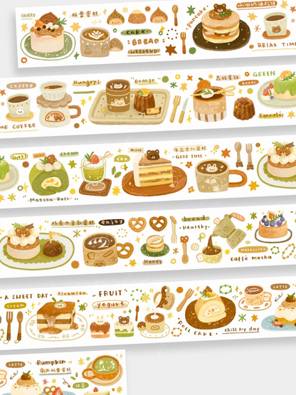 Original Letter Breakfast Afternoon Tea Washi Tape with Special ink