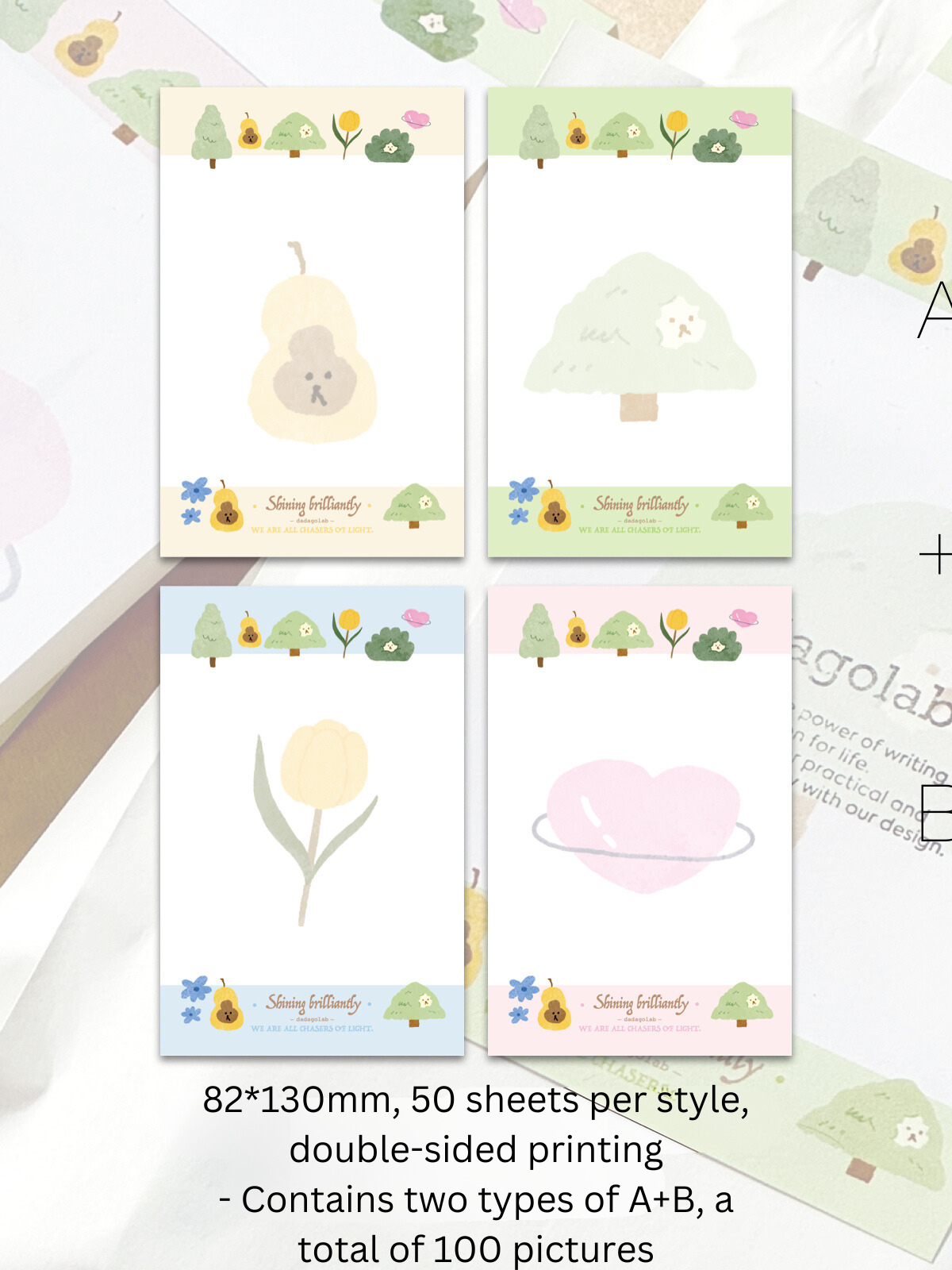 Nature Forest Food Memo Notepads, 100p - SOLD OUT