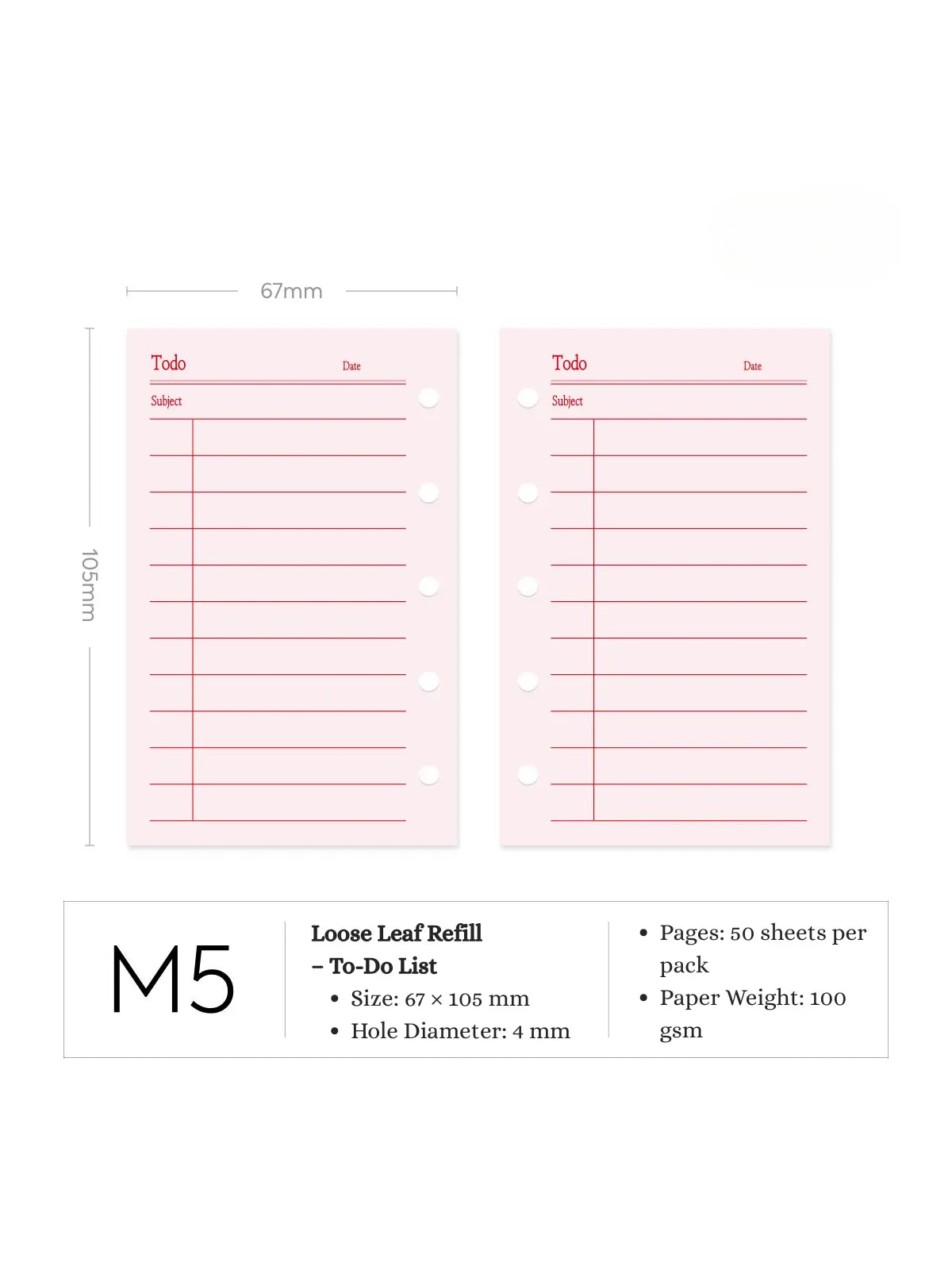 Refill Paper Inserts – A7 M5 A6 Sizes Daily Weekly Monthly Planners & More