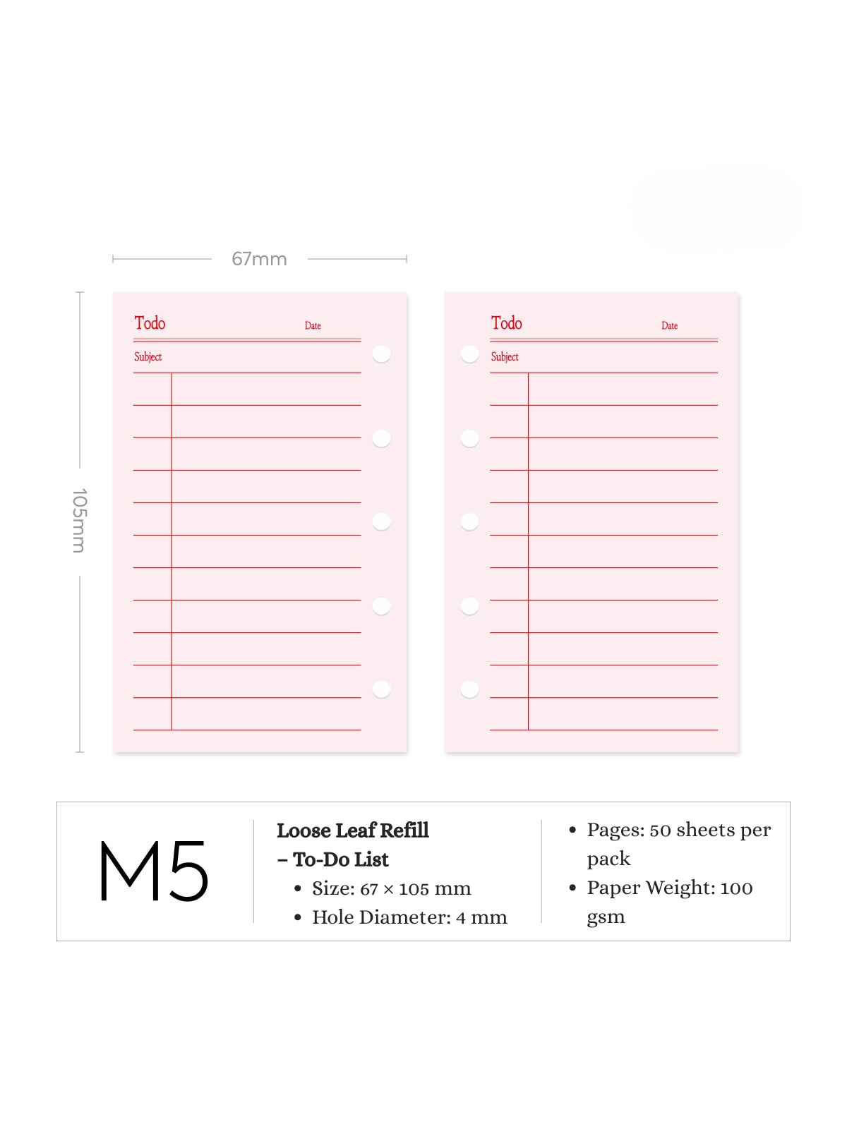 Refill Paper Inserts – A7 / M5 / A6 Sizes | Daily, Weekly, Monthly Planners & More