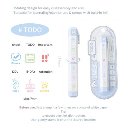 Multi-Pattern 6-in-1 Pen Stamp Set