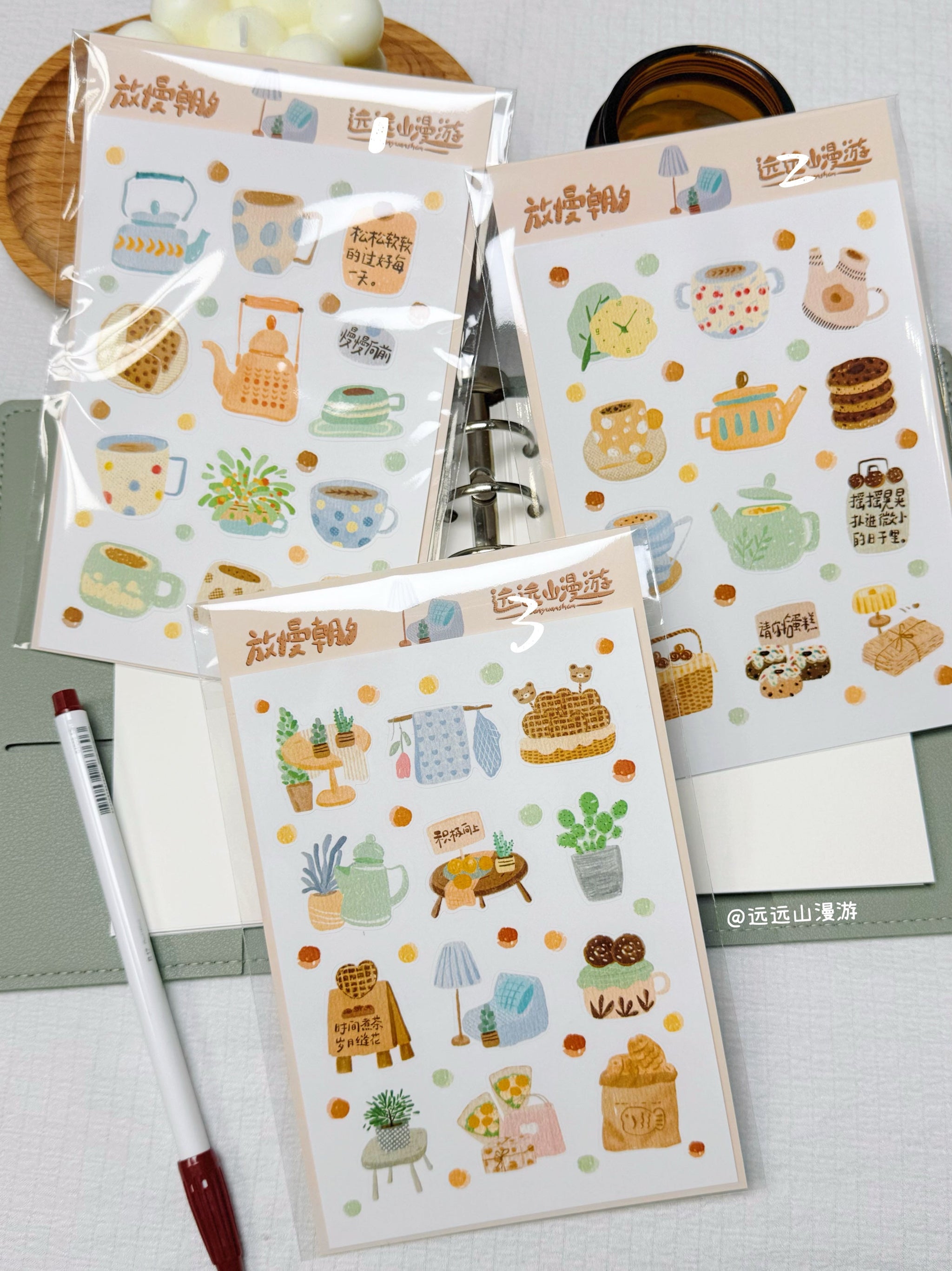 Slow-living A6 Die-cut Sticker Series