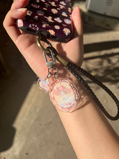 Retro PU Leather Braided Phone Strap with Charms