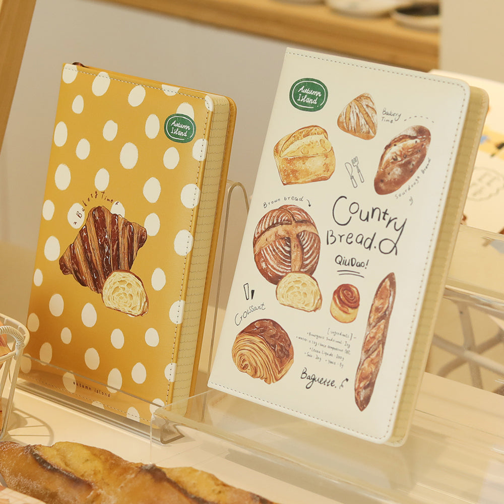 Bread Baking Illustration A5 PU Leather Notebook