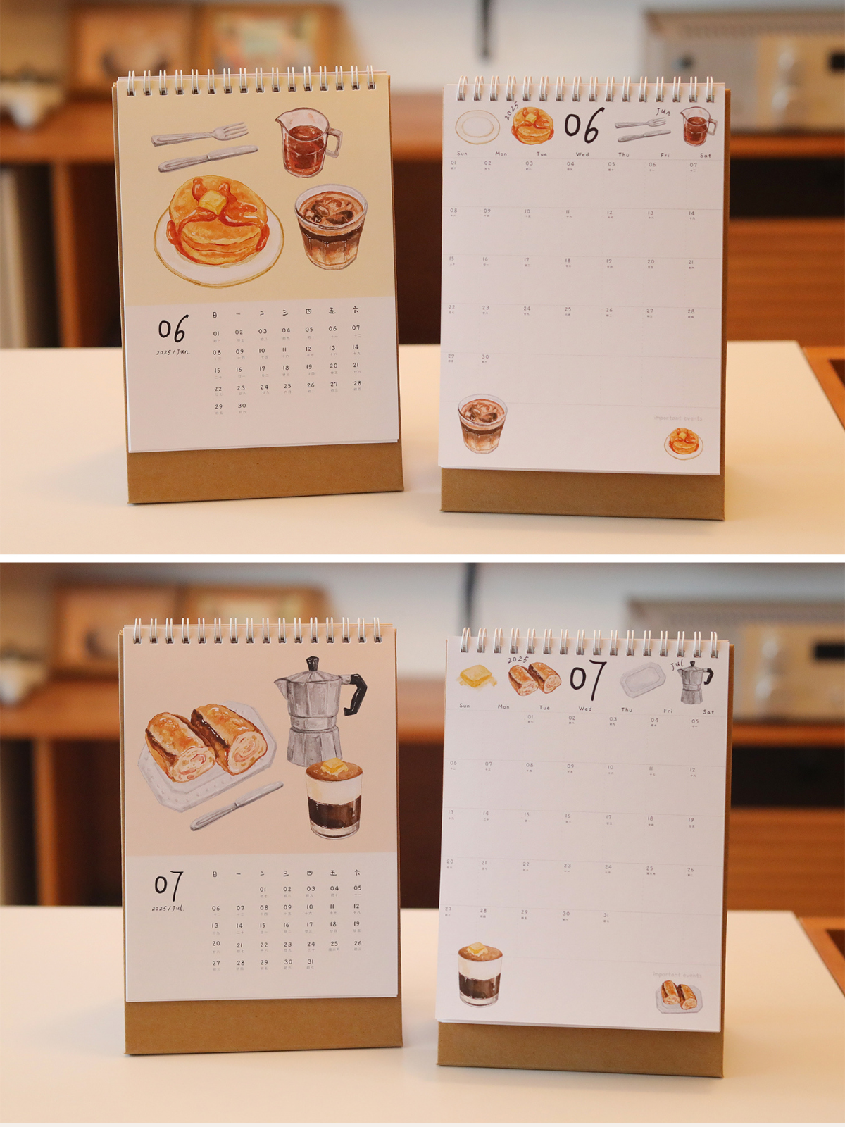 Original 2025 Coffee Bread Hand-painted Illustration Calendar