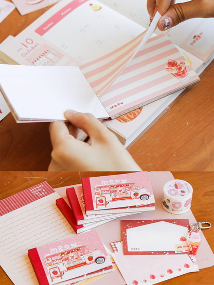 [Original] Strawberry Dining Car Dessert A7 Notepads