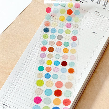 Original Design Double Through-Cut Film Tape Basic Dot Pull-Strip Square Sticker Roll