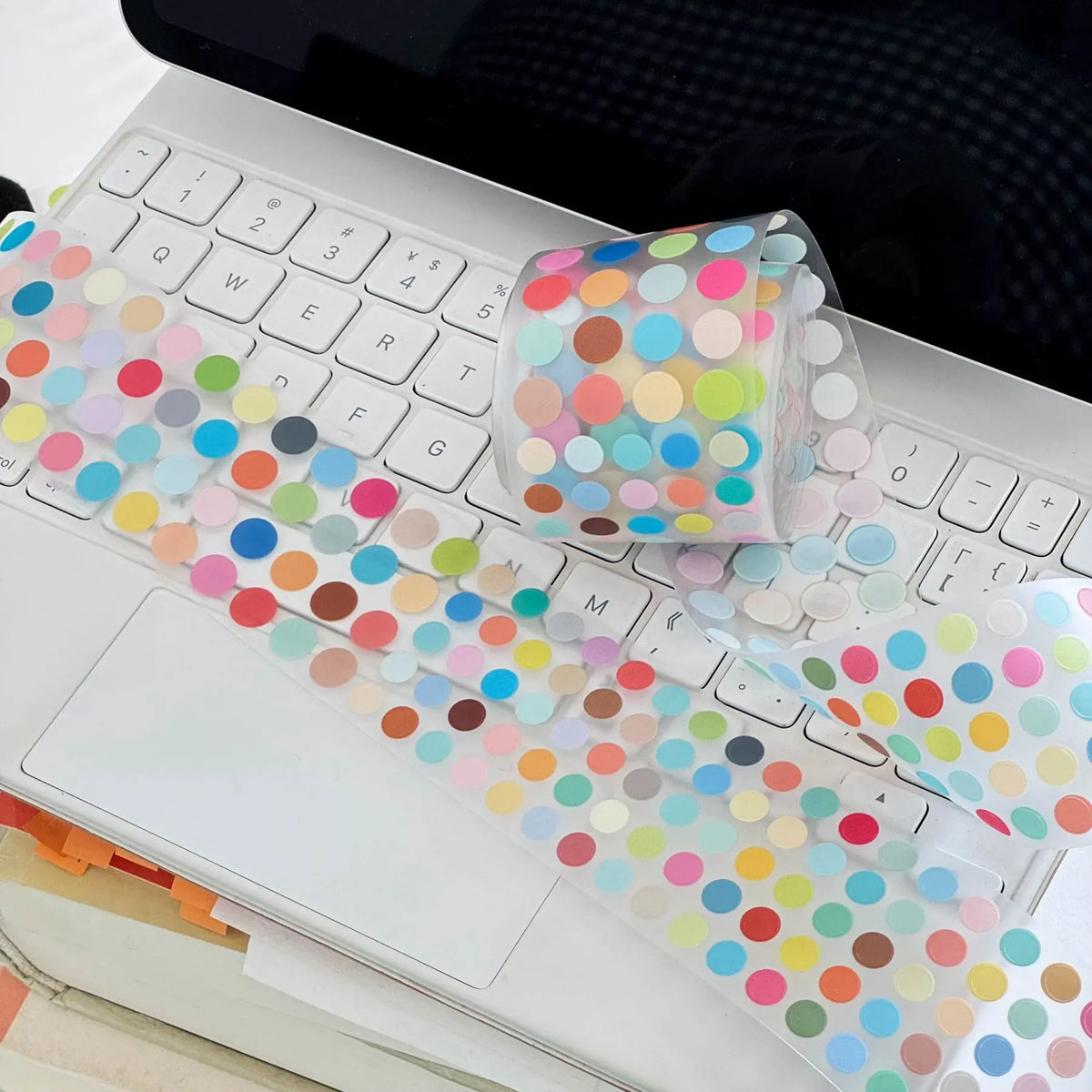 Original Design Double Through Cut Film Tape Basic Dot Pull Strip Square Sticker Roll