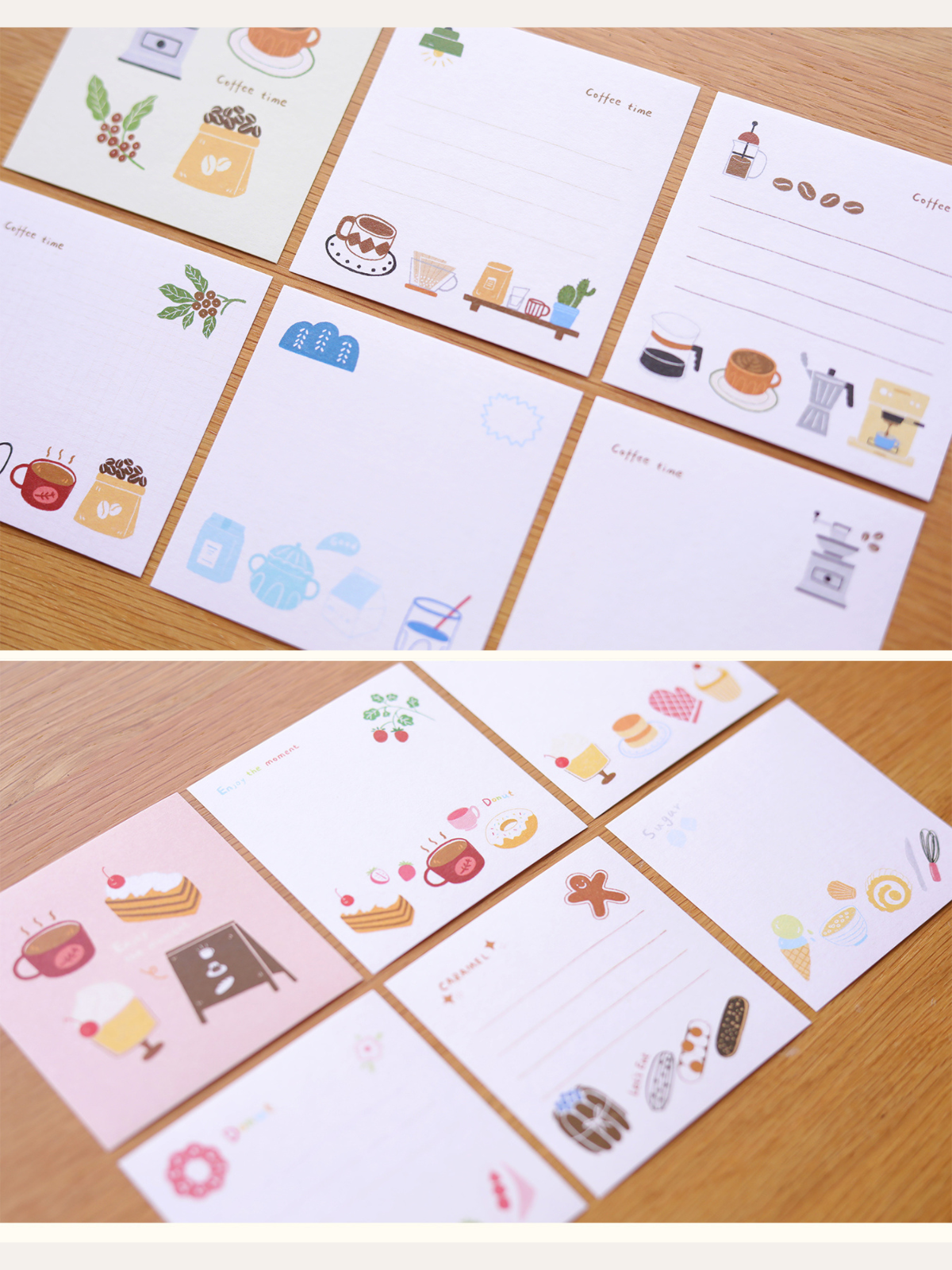 Coffee/Dessert/Bread Hand-Painted Mini Notepads