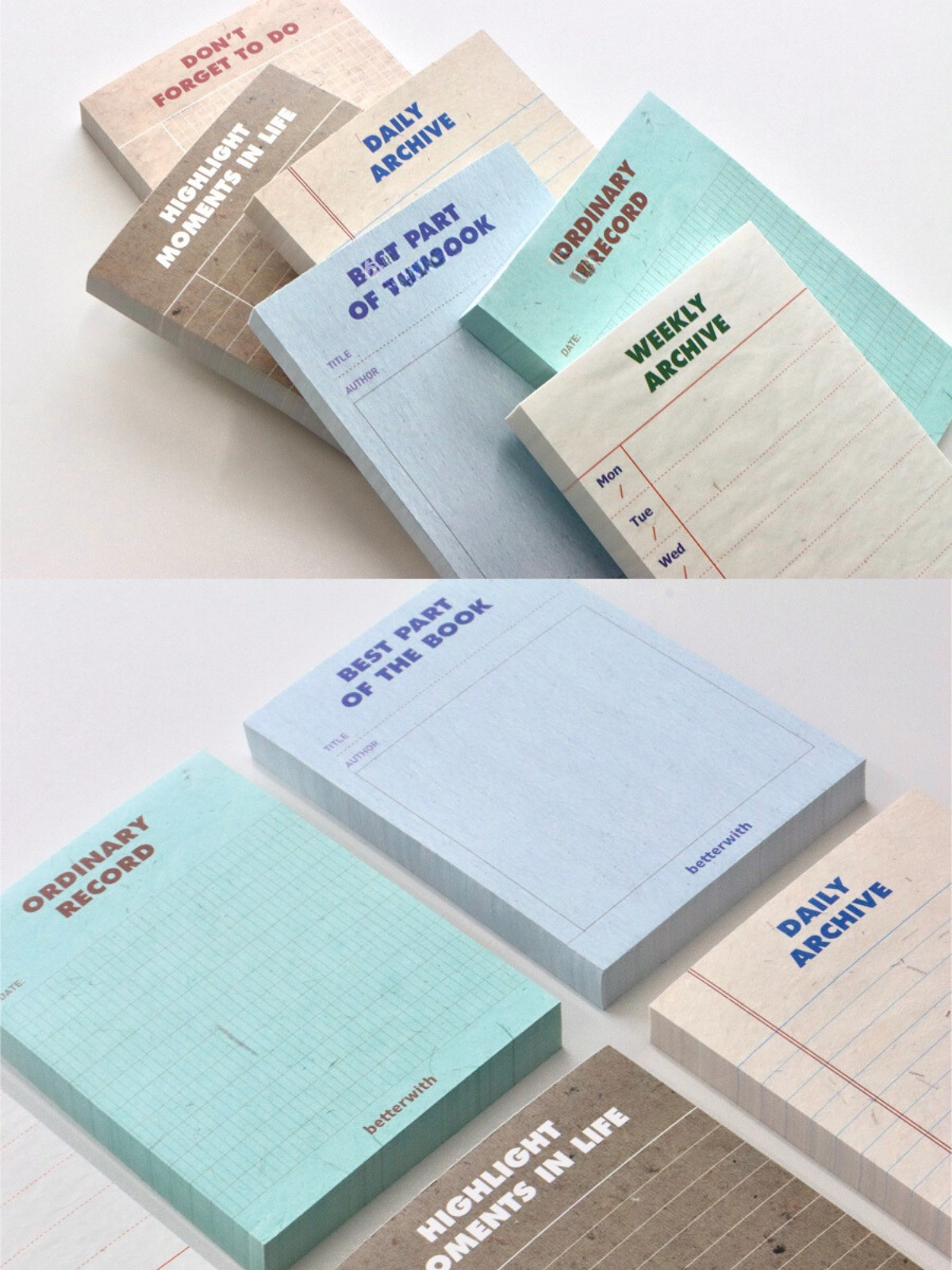 Texture Series - Retro Style Functional Planning Notepads