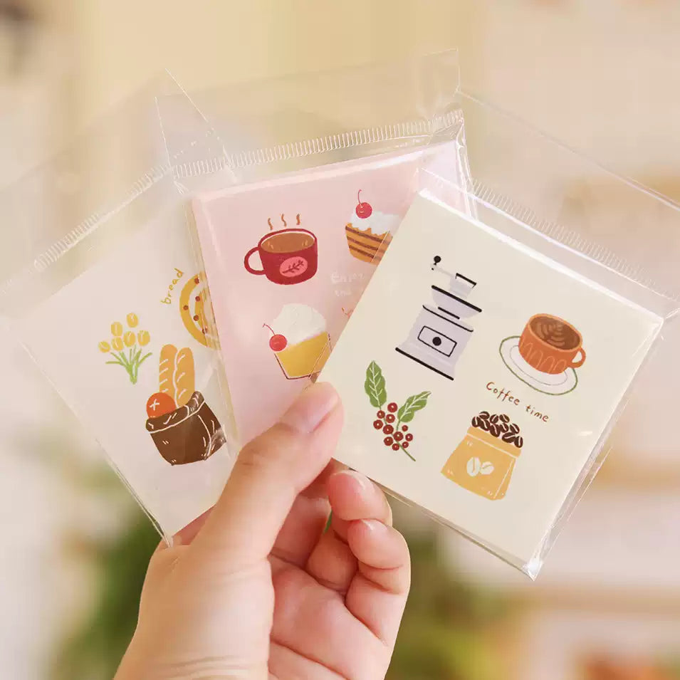 Coffee/Dessert/Bread Hand-Painted Mini Notepads