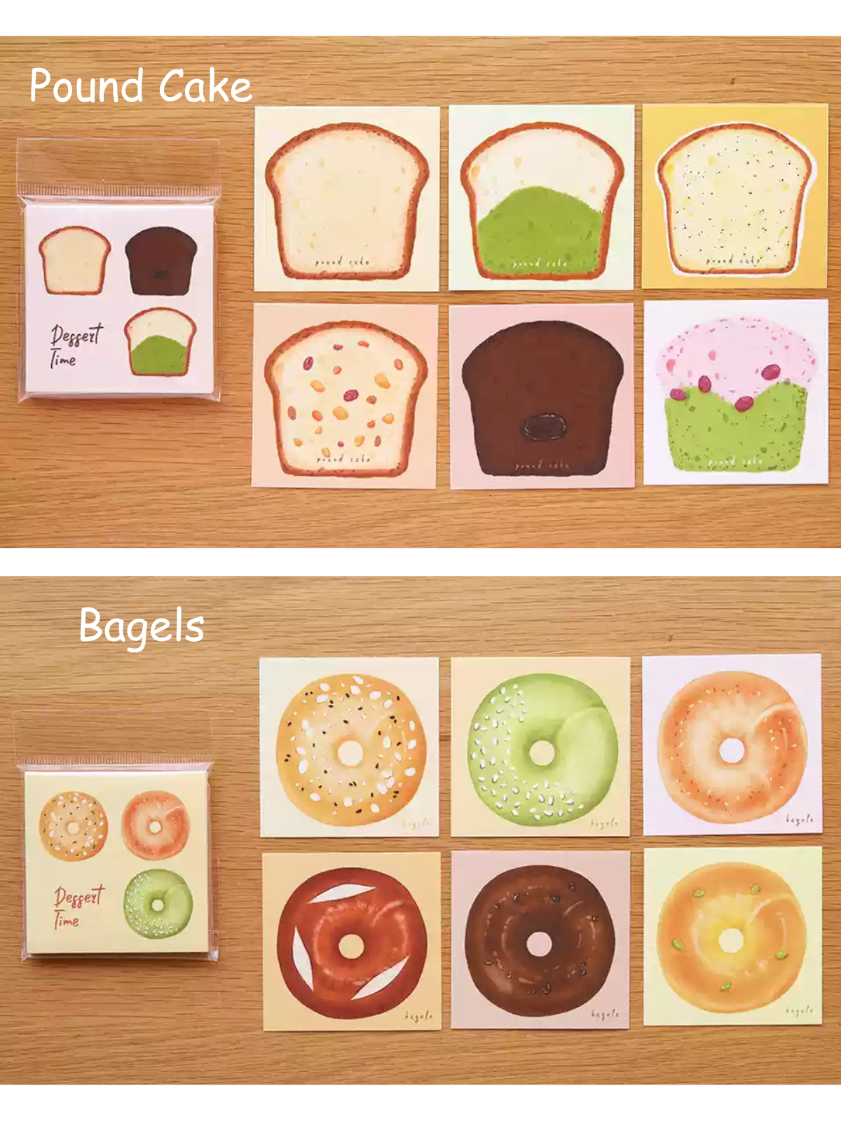 Bagels/Pound Cake/Swiss Roll/Madeleine Notepads