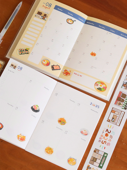 Original 2025 Food Shop Collection B6 Planner