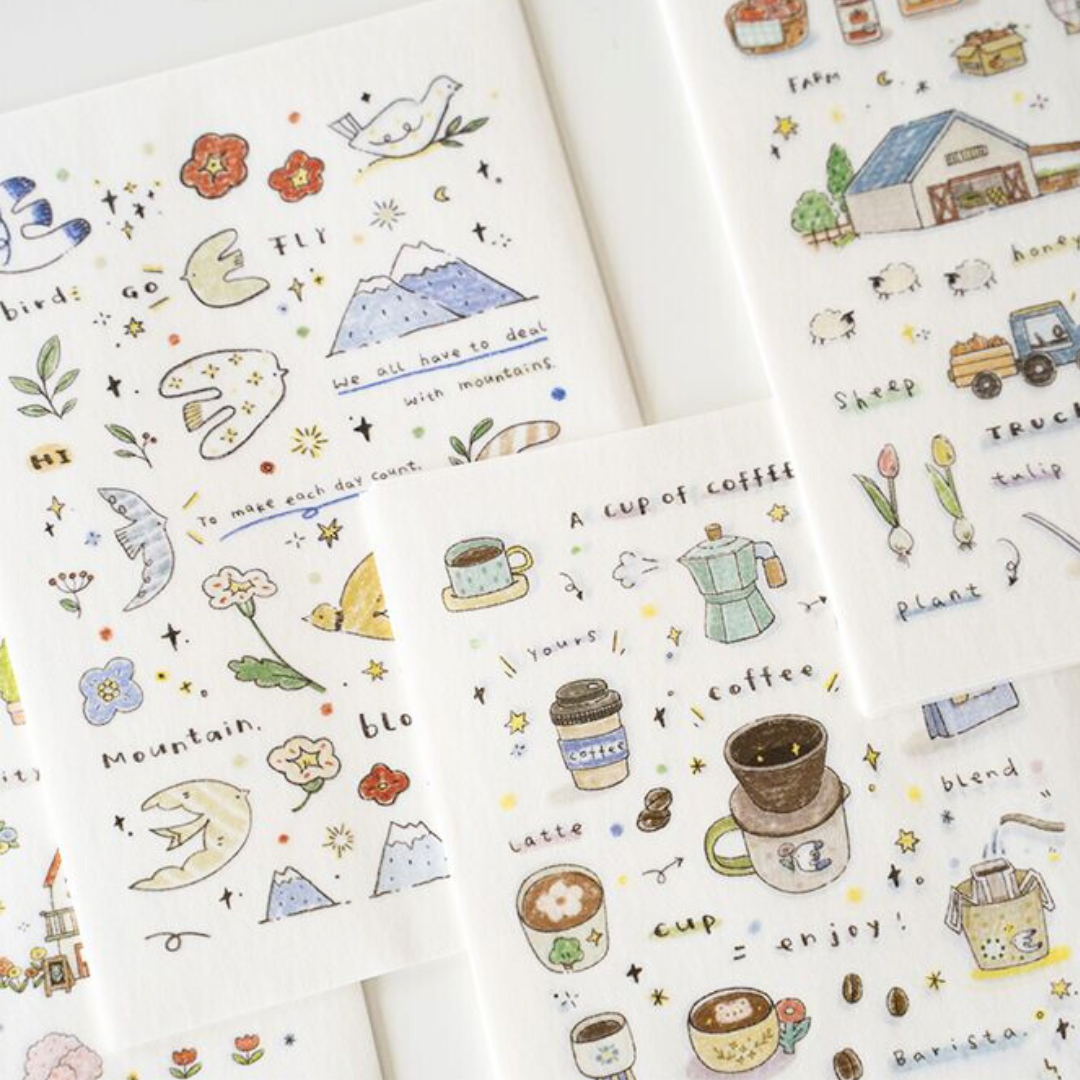 Original Coffee Bird Home Die-cut Stickers